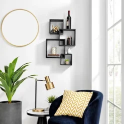 28.35" X 18" Blocchetto Intersecting Cubes Wall Shelf Unit - Danya B. -Adesso Store GUEST d4551421 7b88 4574 ad59 4e5da91dadb0