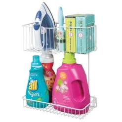 MDesign Metal 2-Level Wall Mount Laundry Storage Baskets, Iron Holder -Adesso Store GUEST d5445f15 dadd 4267 b45e ed78eba9b832