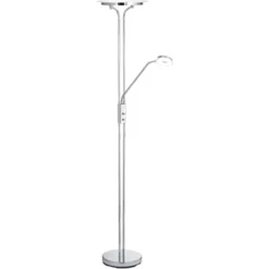 360 Lighting Perseus Modern Torchiere Floor Lamp With Reading Light 71 3/4" Tall Chrome Silver Metal LED Adjustable For Living Room Bedroom House Home -Adesso Store GUEST d832cf0e cd0d 40b3 84d0 2dc112d78db4