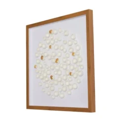 Paper Mache Geometric Handmade 3D Molded Art Shadow Box With Gold Accent And Wooden Frame White - The Novogratz -Adesso Store GUEST d9c65e2e 68d9 4889 b79b 303da3e1f714
