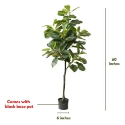 Forever Leaf 60" Artificial Fiddle Leaf Fig Tree With Black Pot, Indoor Artificial Plant For Home Decor 11 Forever Leaf 60" Artificial Fiddle Leaf Fig Tree With Black Pot, Indoor Artificial Plant For Home Decor -Adesso Store GUEST db69db46 0851 4934 adf2 83fcaa62b029
