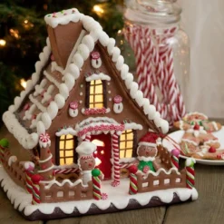 Kurt Adler 10" Battery-Operated Claydough LED Gingerbread House Tablepiece -Adesso Store GUEST dd54c2b9 add1 4979 8966 b8e6359ccbc9