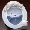 Roman Set Of 12 Porcelain Siamese Cat And Fish Photo Picture Frames 4" X 6" - White/Blue 2 Roman Set Of 12 Porcelain Siamese Cat And Fish Photo Picture Frames 4" X 6" - White/Blue -Adesso Store GUEST dee9881d 1c3d 42ab a65f a5d617ac6725