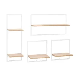 4pc Framed Wall Shelf Set White/Maple - Danya B. -Adesso Store GUEST e20dd4a3 4042 4a6a bde2 59cf1961f675