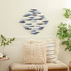 Metal Fish Indoor Outdoor Wall Decor Blue - Olivia & May -Adesso Store GUEST e317182b f299 4723 b3a6 a082cfc4d628
