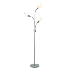 70.25" 3-Light Floor Lamp With White Shades Silver - Cresswell Lighting -Adesso Store GUEST e3b4d7e6 98f3 485d 90cd 16448f0363f7