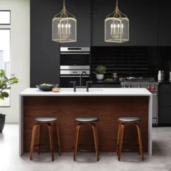 11" LED 4-light Ruth Classic Lantern Metal/Glass Pendant Antique Gold - JONATHAN Y -Adesso Store GUEST e40fe0df 5954 4af9 ae1d aa20df1bc342