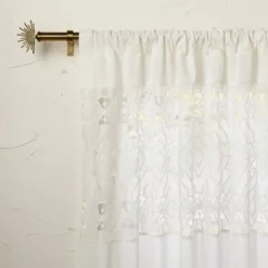 1pc Sheer Banded Geo Macrame Window Curtain Panel White - Opalhouse™ Designed With Jungalow™ -Adesso Store GUEST e45ca8b5 c8fb 4bcd 9418 e1344d66992c