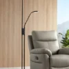 360 Lighting Taylor Modern Torchiere Floor Lamp With Side Light 72" Tall Satin Black LED Adjustable For Living Room Reading Bedroom Office House Home -Adesso Store GUEST e78d56af beb8 4706 8f7e 2beb3b637728