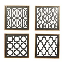 Set Of 4 Metal Geometric Cut-out Wall Decors Black - Olivia & May -Adesso Store GUEST e7f2a84a f62e 4705 923d 785c20582063