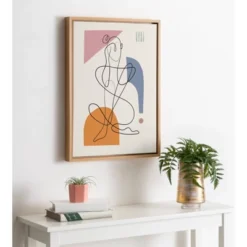 18" X 24" Sylvie Thinking Of You Framed Canvas Wall Art By Rachel Lee Natural - Kate And Laurel -Adesso Store GUEST e8c79065 2914 49a0 990e 2db9a58d6b89