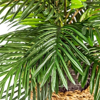 14" X 15" Artificial Palm Plant In Low Basket - LCG Florals 5 14" X 15" Artificial Palm Plant In Low Basket - LCG Florals - Image 3