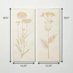 Sullivans Gold-Brushed Botanical Panels Set Of 2, 29.5"H Multicolored -Adesso Store GUEST eb78e282 1540 4219 b281 2d5f6d9cc072