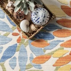 NuLOOM Rosana Floral Machine Washable Indoor/Outdoor Area Rug -Adesso Store GUEST ebc23b71 60c0 44b5 9822 230d33acde83