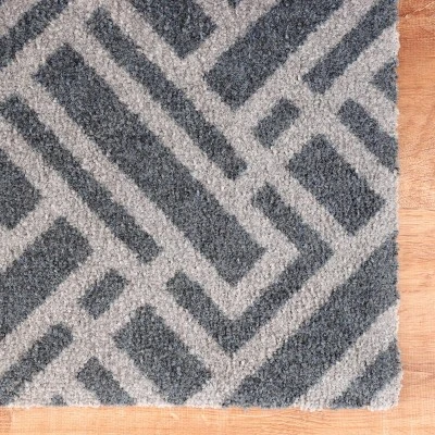 2'x3' ColorStar Deco Grid Door Mat Charcoal - Bungalow Flooring 5 2'x3' ColorStar Deco Grid Door Mat Charcoal - Bungalow Flooring - Image 3