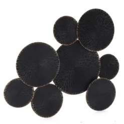 LuxenHome Abstract Black With Gold 43" Wide Metal Wall Art Decor Wall Art Home Decor Ornament Decoration -Adesso Store GUEST ec22936e 90db 490c 8a5d 40738cfb7143