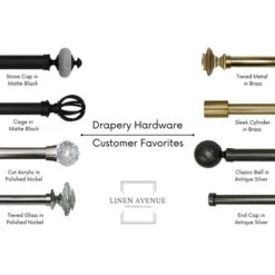 Linen Avenue Clear Acrylic Single And Double Window Curtain Rod Set