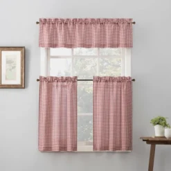 54"x14" Parkham Farmhouse Plaid Rod Pocket Semi-Sheer Kitchen Curtain Valance - No. 918 -Adesso Store GUEST ed6ff706 dd29 49dc b68e 66ed88b230ed