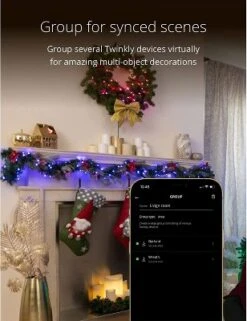 Twinkly Pre-Lit Garland App-Controlled LED Artificial Christmas Garland With 50 RGB+W (16 Million Colors + Warm White) LEDs. 9 Feet. Green Wire. -Adesso Store GUEST f0aa9999 c21b 428b becd 1fafd254aed9