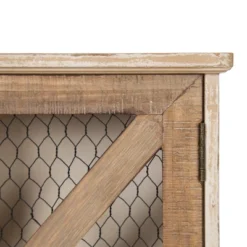 Hutchins Decorative Wooden Wall Cabinet With Chicken Wire 2 Door Rustic/White Washed Finish - Kate & Laurel All Things Decor -Adesso Store GUEST f0f6f9d8 802b 45d6 8e45 caf49d924ffd