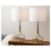Set Of 2 Michelle Antique Glass Table Lamp Silver - Abbyson Living