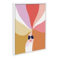 18" X 24" Sylvie Rainbow Girl Framed Canvas Wall Art By Dominique Vari White - Kate And Laurel