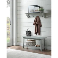 36" Middlebury Coat Hook With Shelf Gray - Alaterre Furniture -Adesso Store GUEST f5279d06 db89 45ce 98f1 0d28805d0394
