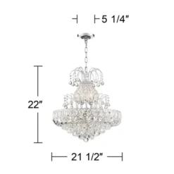 Vienna Full Spectrum Calylah Chrome Chandelier 21 1/2" Wide Modern Tiered Crystal 8-Light Fixture For Dining Room House Foyer Kitchen Island Entryway -Adesso Store GUEST f5604dbf a79d 4da1 add0 9d697f523769