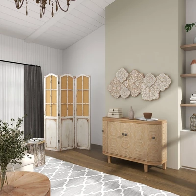 Farmhouse Wood Floral Intricately Carved Wall Decor White - Olivia & May 15 Farmhouse Wood Floral Intricately Carved Wall Decor White - Olivia & May - Image 13