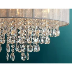 Possini Euro Design Jolie Chrome Chandelier Lighting 20" Wide Modern Crystal Silver Fabric Shade 7-Light Fixture For Dining Room House Kitchen Island -Adesso Store GUEST f80f3409 3b81 4e99 9dcb b5a25972f185