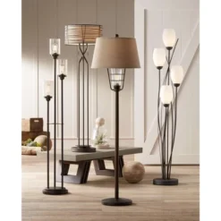 Franklin Iron Works Modern Floor Lamp 4-Light Tree 73" Tall Ginger Black Tulip White Cased Glass Shades For Living Room Bedroom Uplight -Adesso Store GUEST f88cb737 4577 4448 ab58 549f6a5eb746