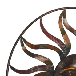 Metal Sunburst Indoor Outdoor Round Wall Decor With Distressed Copper Like Finish Brown - Olivia & May -Adesso Store GUEST f8f3c71a 5b89 4eda bc92 b22d1387dea9