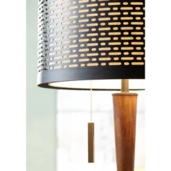 Franklin Iron Works Modern Mid Century Farmhouse Rustic Floor Lamp 64" Tall Bronze Cherry Wood Metal Cream Double Drum Shade For Living Room Reading -Adesso Store GUEST f90e3c1c 05dc 43c8 a67f eec560936175