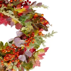 Northlight Leaves And Berries Artificial Fall Harvest Wreath - 20-Inch, Unlit -Adesso Store GUEST f9181622 7c5e 4cde 929a bdd46513486a