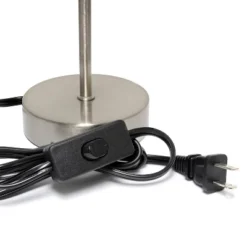 10.5" Petite Metal Stick Bedside Table Desk Lamp In Sand Nickel With Fabric Shade Orange - Creekwood Home -Adesso Store GUEST fa632b6e 8993 4f61 86d0 4481ed11105d