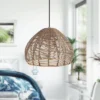 12.75" 1-Light Gloriana Pendant Rattan Brown - River Of Goods -Adesso Store GUEST fb0880dd 98b9 4e8c b17f 963322833ed9