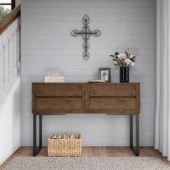 Metal Wall Cross With Decorative Fleur De Lis Design- Rustic Handcrafted Religious Wall Art For Décor In Living Room, Bedroom, More By Lavish Home -Adesso Store GUEST fb16e736 f567 4332 926e 14096ef60ddf