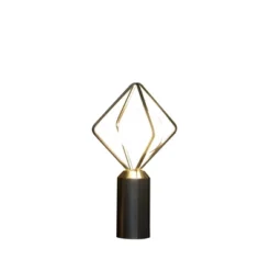 19.5" Ernst Modern Monoclinic Pendeloque Metal Table Lamp Silver - Ore International