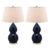 (Set Of 2) 26.5" Jill Double- Gourd Ceramic Lamp Navy (Includes CFL Light Bulb) - Safavieh -Adesso Store GUEST fbb8b25e f33b 4b66 b724 19e35de46e1f
