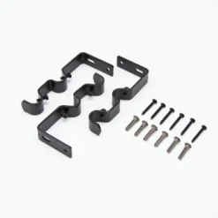 Kenney Wakefield 5/8" Standard Decorative Window Double Curtain Rod, 66-120", Black