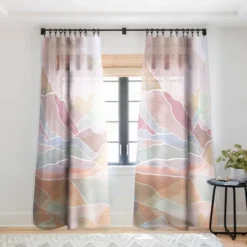 Sewzinski Pastel Mountains Single Panel Sheer Window Curtain - Society6 -Adesso Store GUEST fe687467 11ad 414c 8e67 321990441d1d