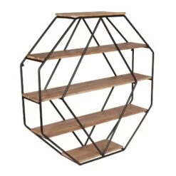 Wall Shelf Octagon Shaped - Kate & Laurel All Things Decor